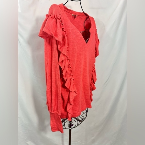 Pilcro by Anthropologie cozy popover ruffle sweater size L - Picture 5 of 9